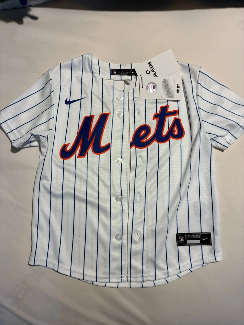 Youth Nike White/Blue Pinstripe New York Mets Kids Baseball Jersey